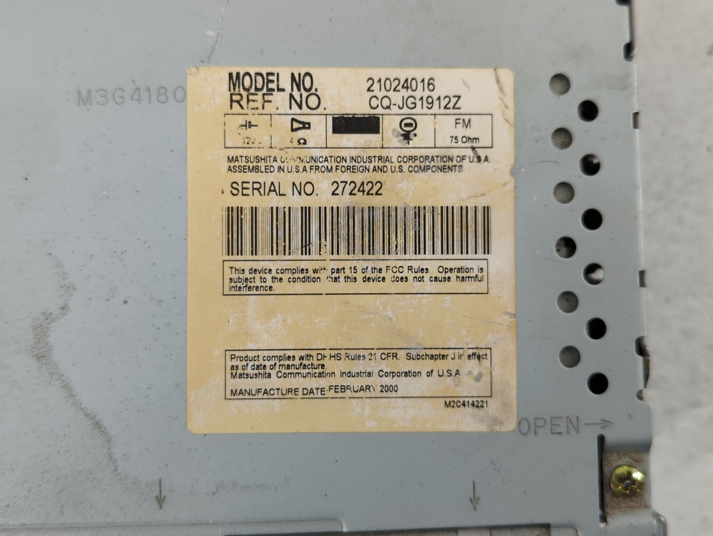 2000 Saturn Sl Radio AM FM Cd Player Receiver Replacement P/N:CQ-JG1912Z 21024016 Fits Fits 2001 2002 2003 2004 2005 OEM Use