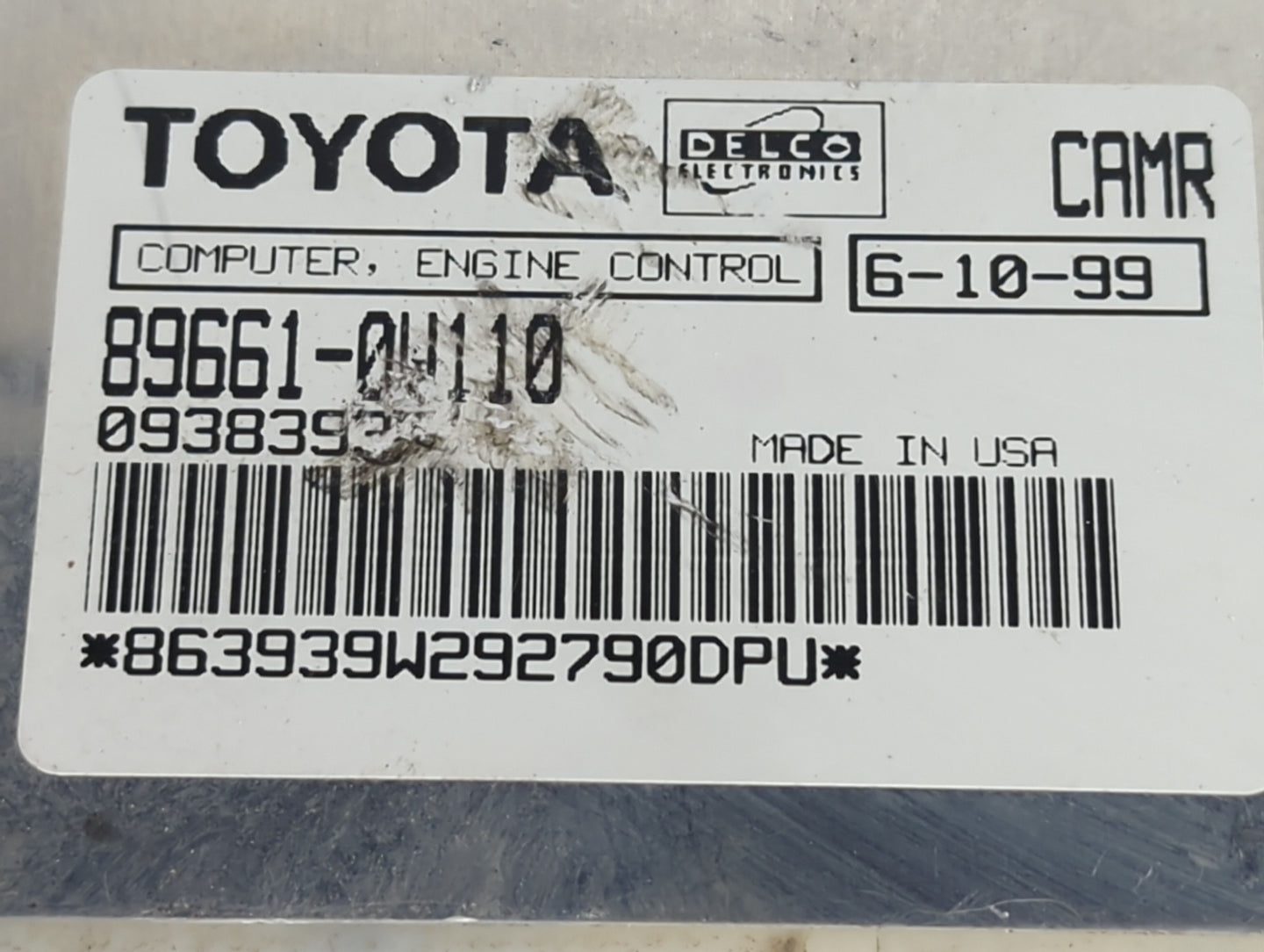 2000 Toyota Solara PCM Engine Control Computer ECU ECM PCU OEM P/N:89661-0W110 Fits OEM Used Auto Parts - Oemusedautoparts1.