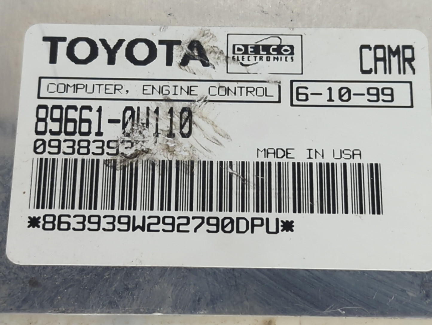 2000 Toyota Solara PCM Engine Control Computer ECU ECM PCU OEM P/N:89661-0W110 Fits OEM Used Auto Parts - Oemusedautoparts1.