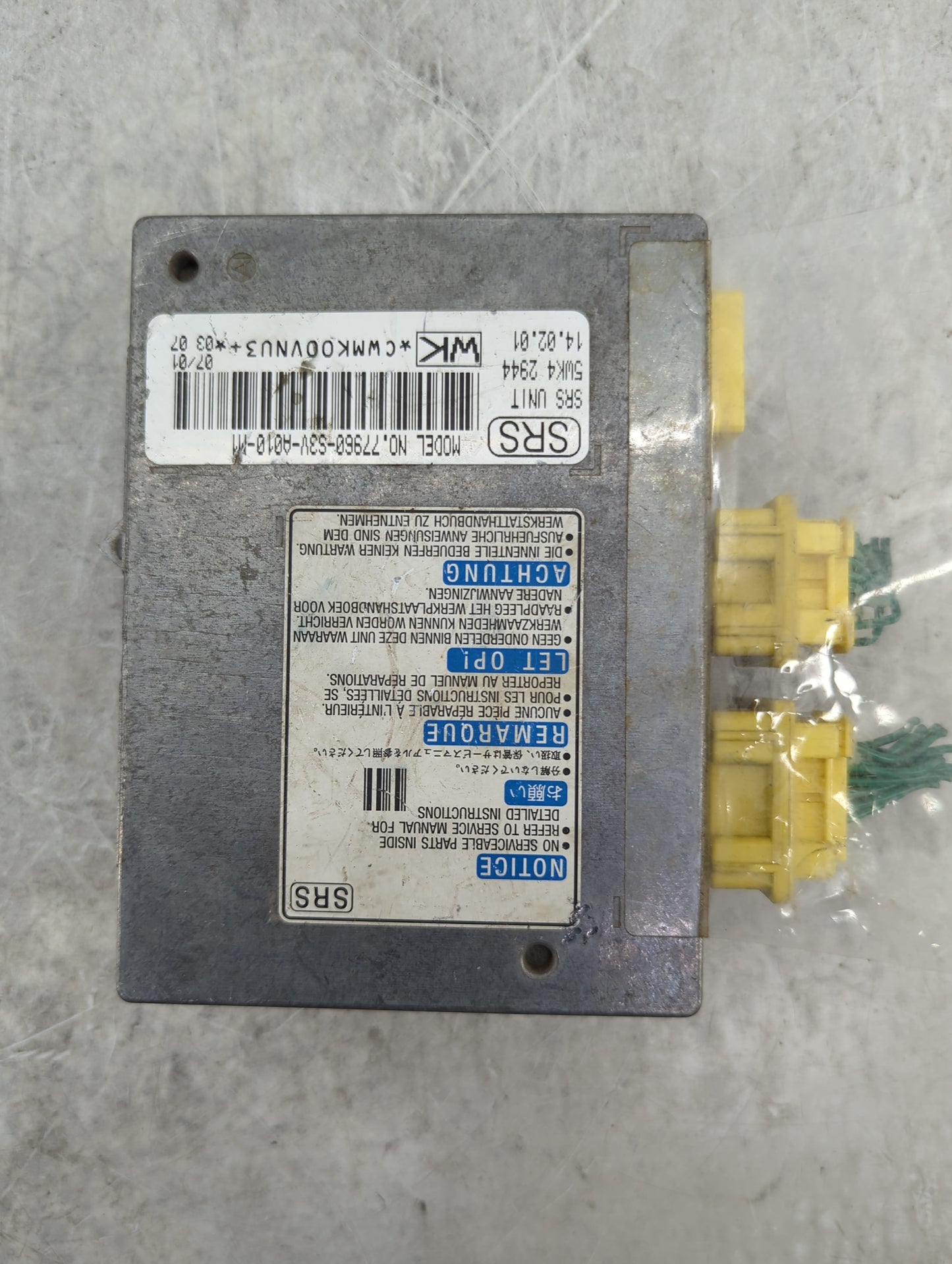 2001-2002 Acura Mdx Safety Restraint Srs Airbag Control Module - Oemusedautoparts1.com
