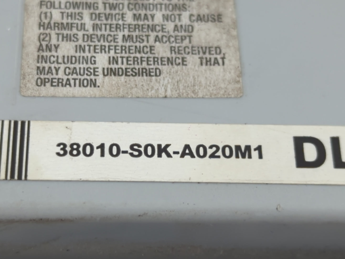 2001 Acura Tl PCM Engine Control Computer ECU ECM PCU OEM P/N:38010-S0K-A020M1 Fits OEM Used Auto Parts - Oemusedautoparts1.