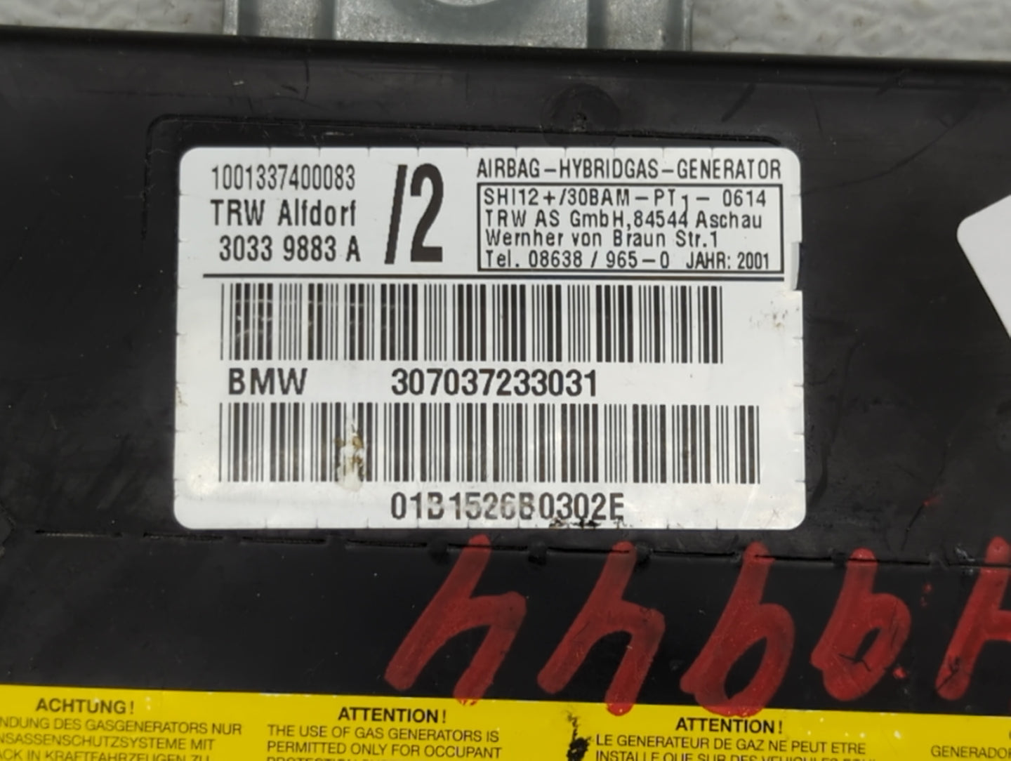 2000-2001 Bmw X5 Air Bag Driver Left Knee Oem - Oemusedautoparts1.com
