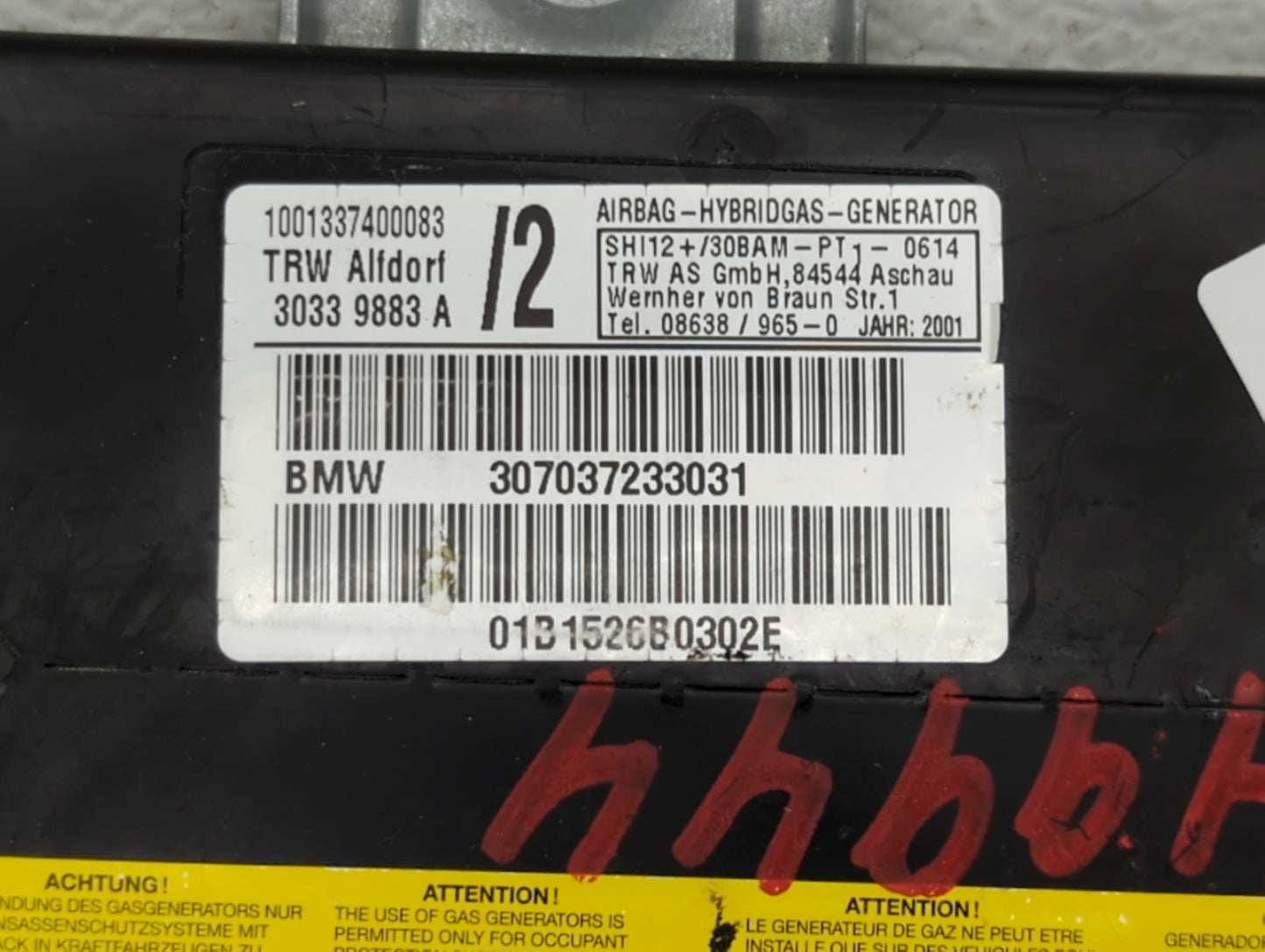 2000-2001 Bmw X5 Air Bag Driver Left Knee Oem - Oemusedautoparts1.com