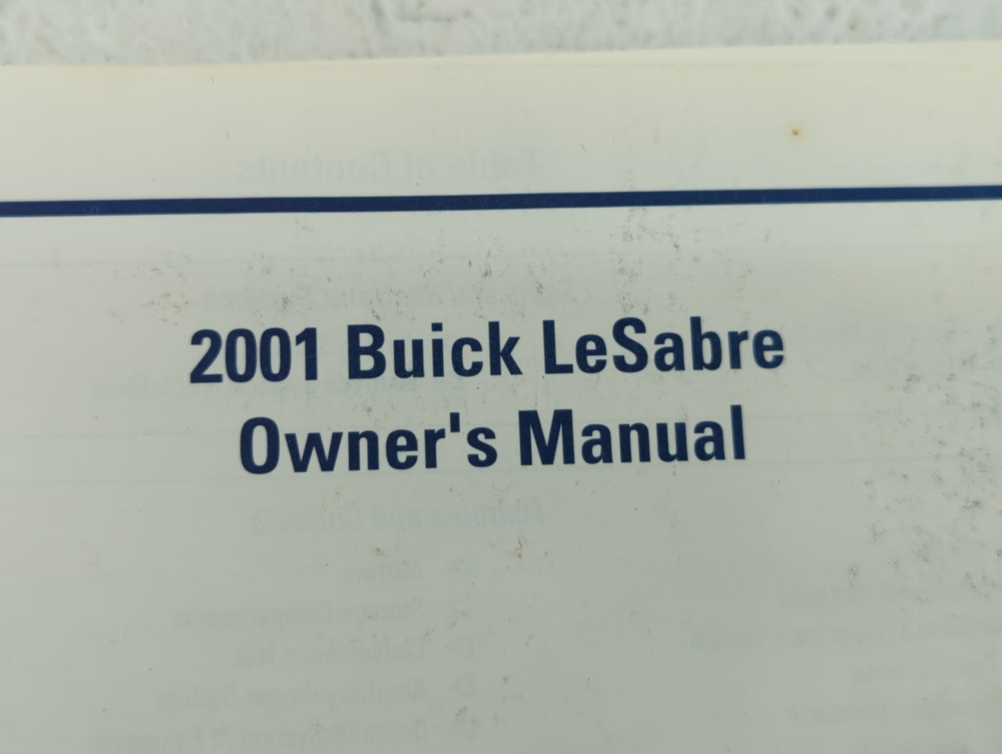 2001 Buick Lesabre Owners Manual Book Guide OEM Used Auto Parts - Oemusedautoparts1.com