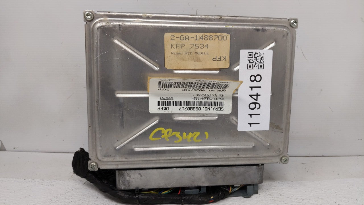2000-2002 Buick Regal PCM Engine Control Computer ECU ECM PCU OEM P/N:09380717 Fits Fits 2000 2001 2002 OEM Used Auto Parts 