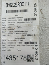 2001-2002 Chevrolet Express 3500 Radio AM FM Cd Player Receiver Replacement P/N:15074531 B9DLZSM210800010 Fits OEM Used Auto
