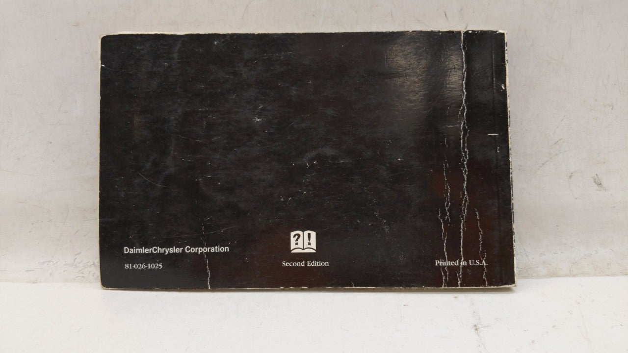 2001 Chrysler Concorde Owners Manual Book Guide OEM Used Auto Parts - Oemusedautoparts1.com