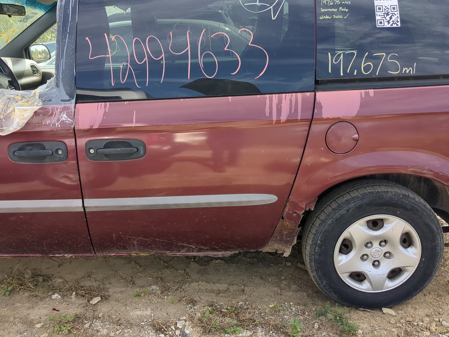 2001-2007 Dodge Caravan Driver Rear Door Oem - Oemusedautoparts1.com