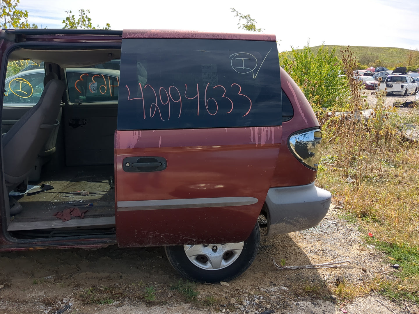 2001-2007 Dodge Caravan Driver Rear Door Oem - Oemusedautoparts1.com