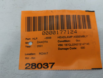 compare product 1997-2004 Dodge Dakota Passenger Right Oem Head Light Headlight Lamp