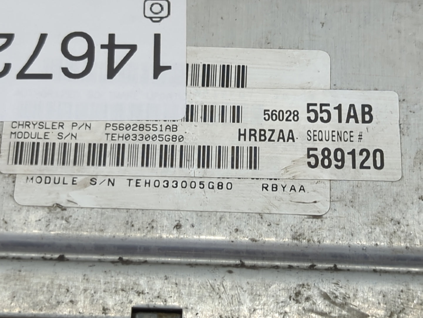 2001 Dodge Ram 1500 PCM Engine Control Computer ECU ECM PCU OEM P/N:P56028551AB 56028551AB Fits OEM Used Auto Parts - Oemuse