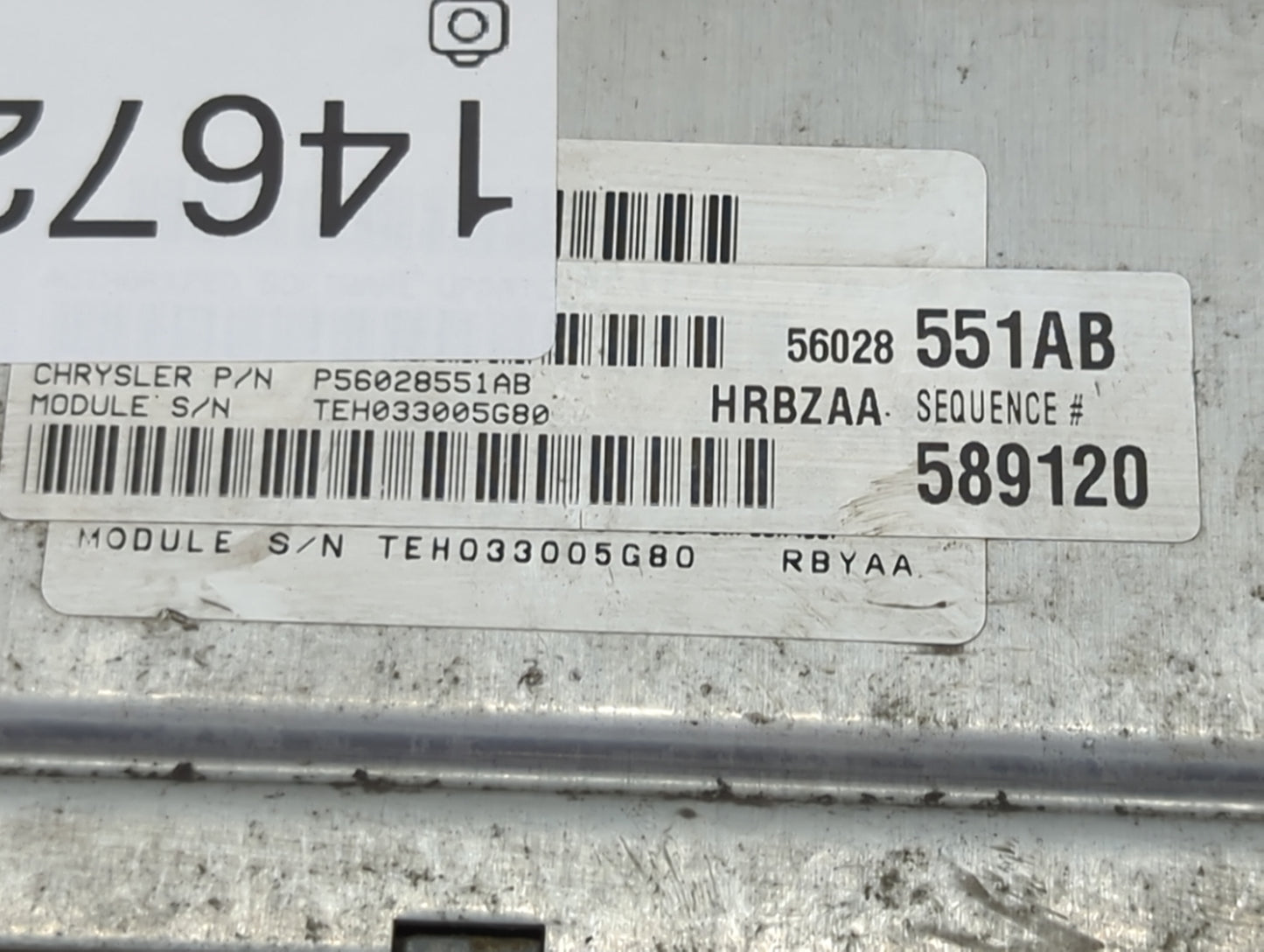 2001 Dodge Ram 1500 PCM Engine Control Computer ECU ECM PCU OEM P/N:P56028551AB 56028551AB Fits OEM Used Auto Parts - Oemuse