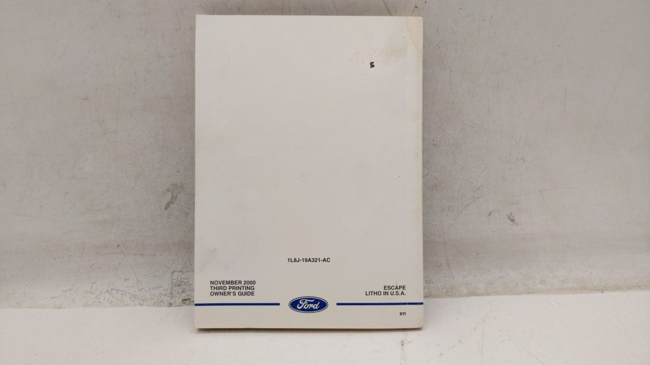 2001 Ford Escape Owners Manual Book Guide OEM Used Auto Parts - Oemusedautoparts1.com