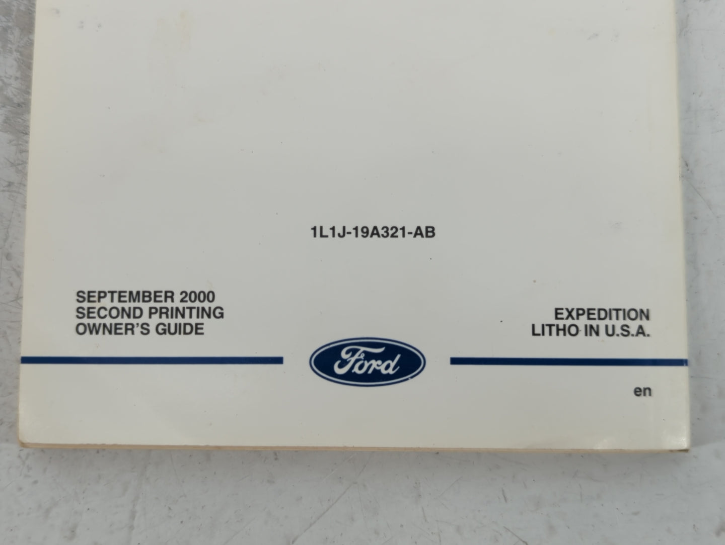2001 Ford Expedition Owners Manual Book Guide P/N:1L1J-19A321-AB OEM Used Auto Parts - Oemusedautoparts1.com