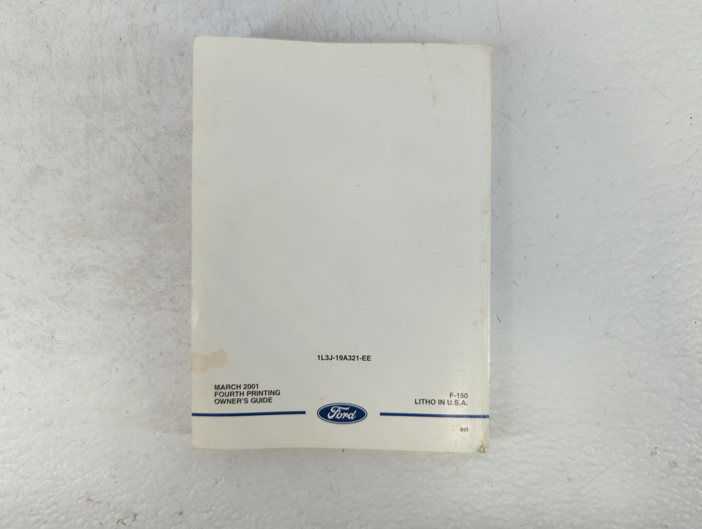 2001 Ford F-150 Owners Manual Book Guide P/N:1L3J-19A321 -EE OEM Used Auto Parts - Oemusedautoparts1.com