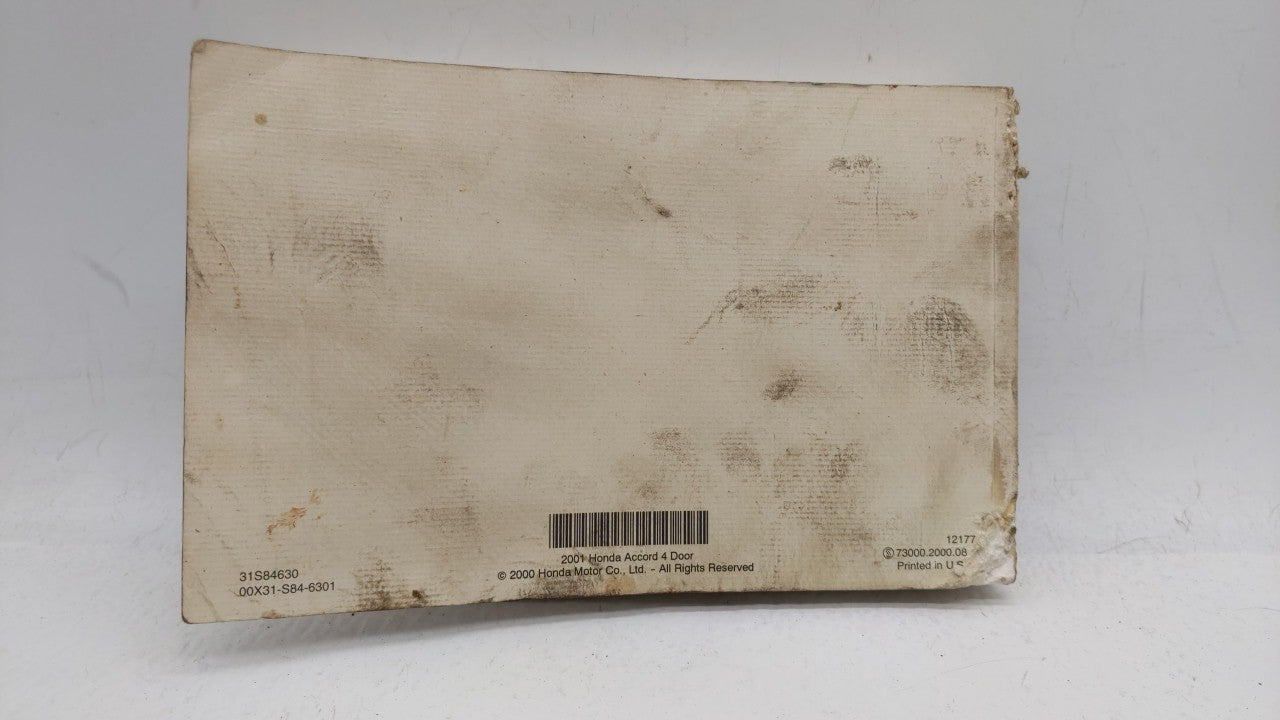 2001 Honda Accord Owners Manual Book Guide OEM Used Auto Parts - Oemusedautoparts1.com