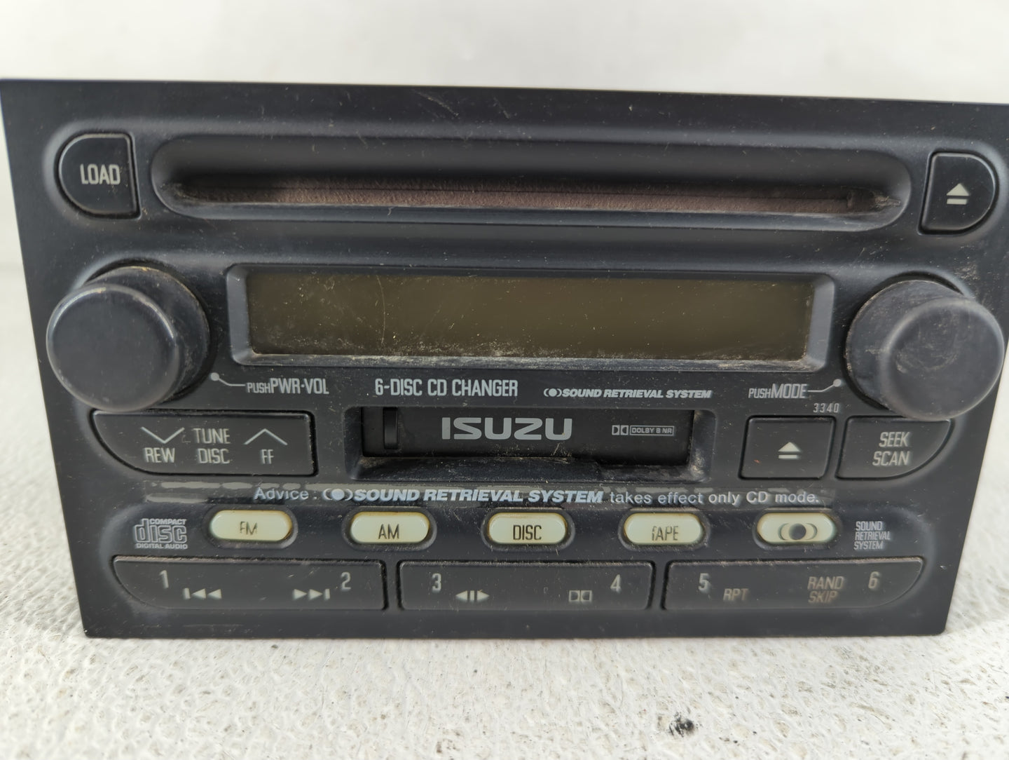 2001 Isuzu Rodeo Radio AM FM Cd Player Receiver Replacement P/N:8-97251-335-1 Fits OEM Used Auto Parts - Oemusedautoparts1.c
