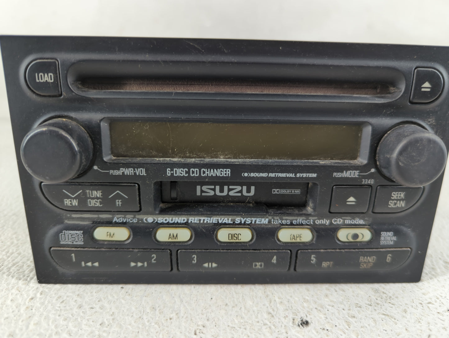 2001 Isuzu Rodeo Radio AM FM Cd Player Receiver Replacement P/N:8-97251-335-1 Fits OEM Used Auto Parts - Oemusedautoparts1.c