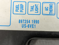 2001 Isuzu Trooper Fusebox Fuse Box Panel Relay Module P/N:897254 1990 Fits OEM Used Auto Parts - Oemusedautoparts1.com