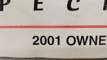 2001 Kia Spectra Owners Manual Book Guide OEM Used Auto Parts