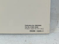 2001 Lexus Es300 Owners Manual Book Guide P/N:01999-33538 OEM Used Auto Parts - Oemusedautoparts1.com