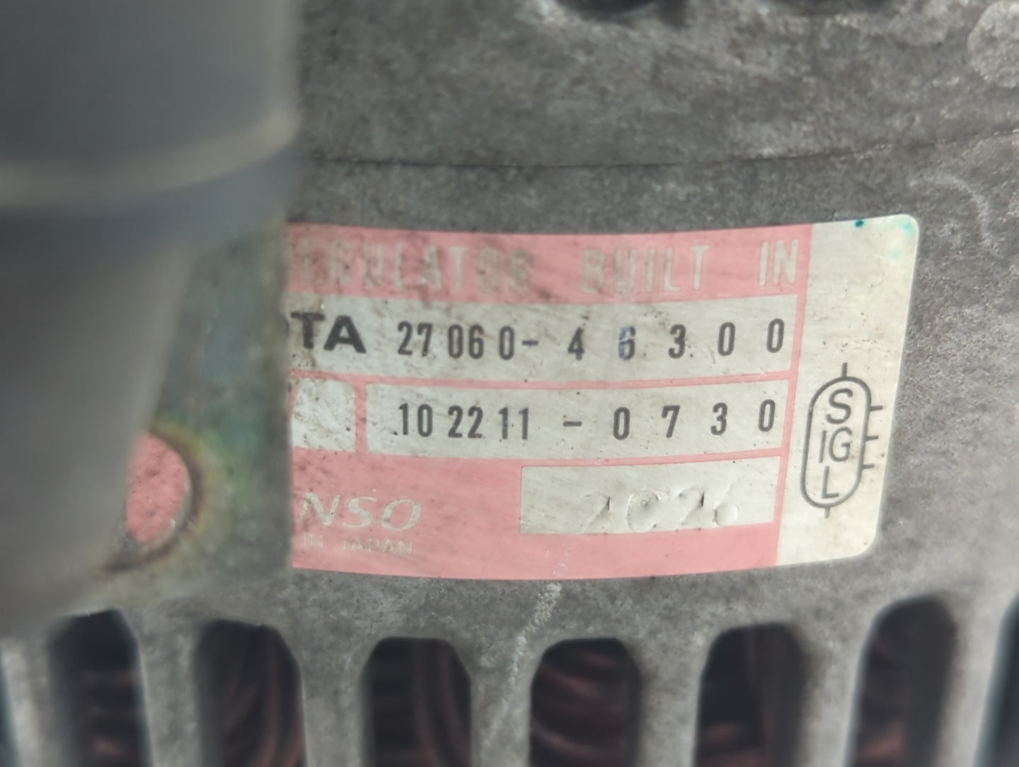 2001-2005 Lexus Gs300 Alternator Replacement Generator Charging Assembly Engine OEM P/N:27060-46300 22455043 Fits OEM Used A