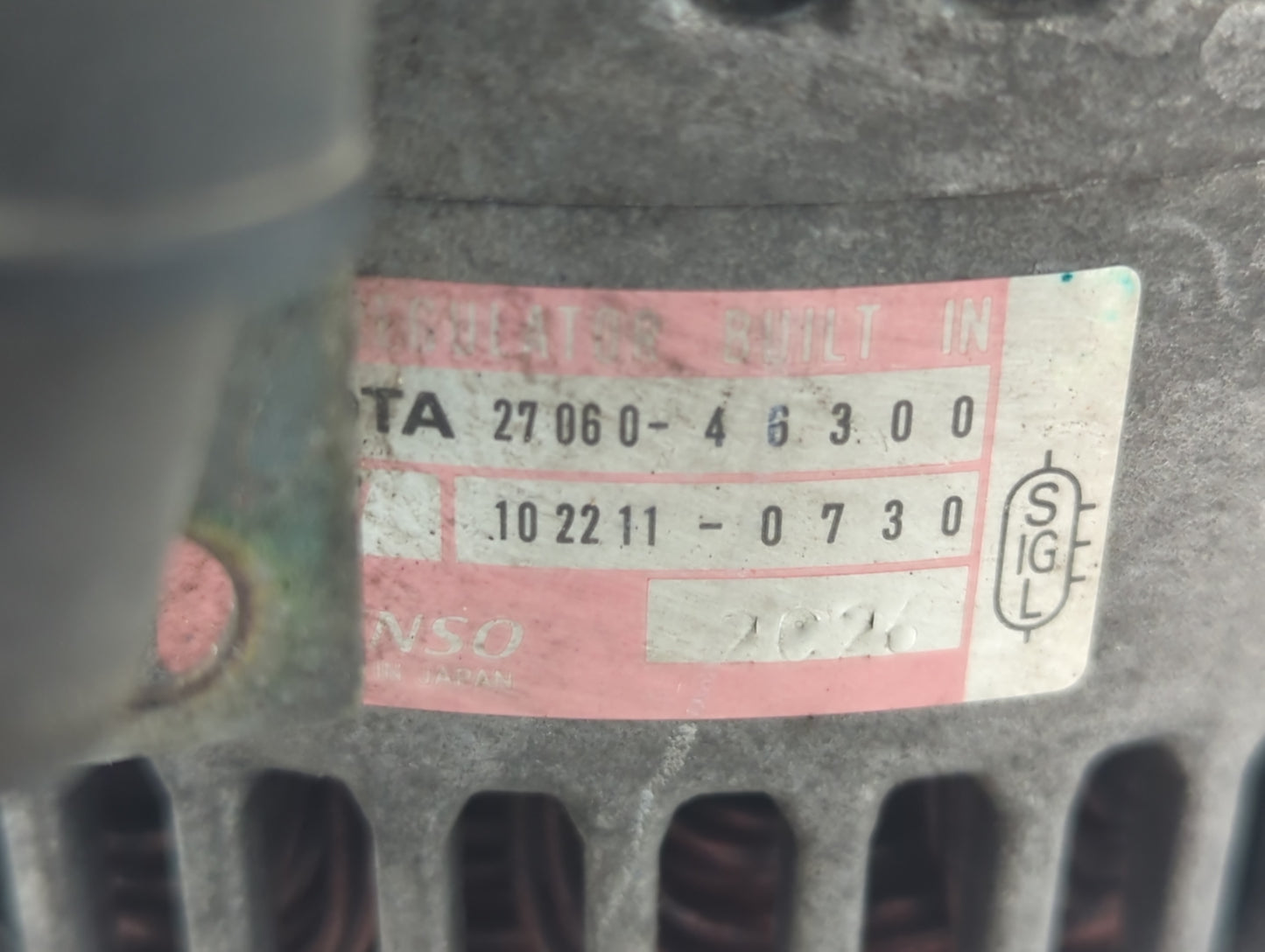 2001-2005 Lexus Gs300 Alternator Replacement Generator Charging Assembly Engine OEM P/N:27060-46300 22455043 Fits OEM Used A