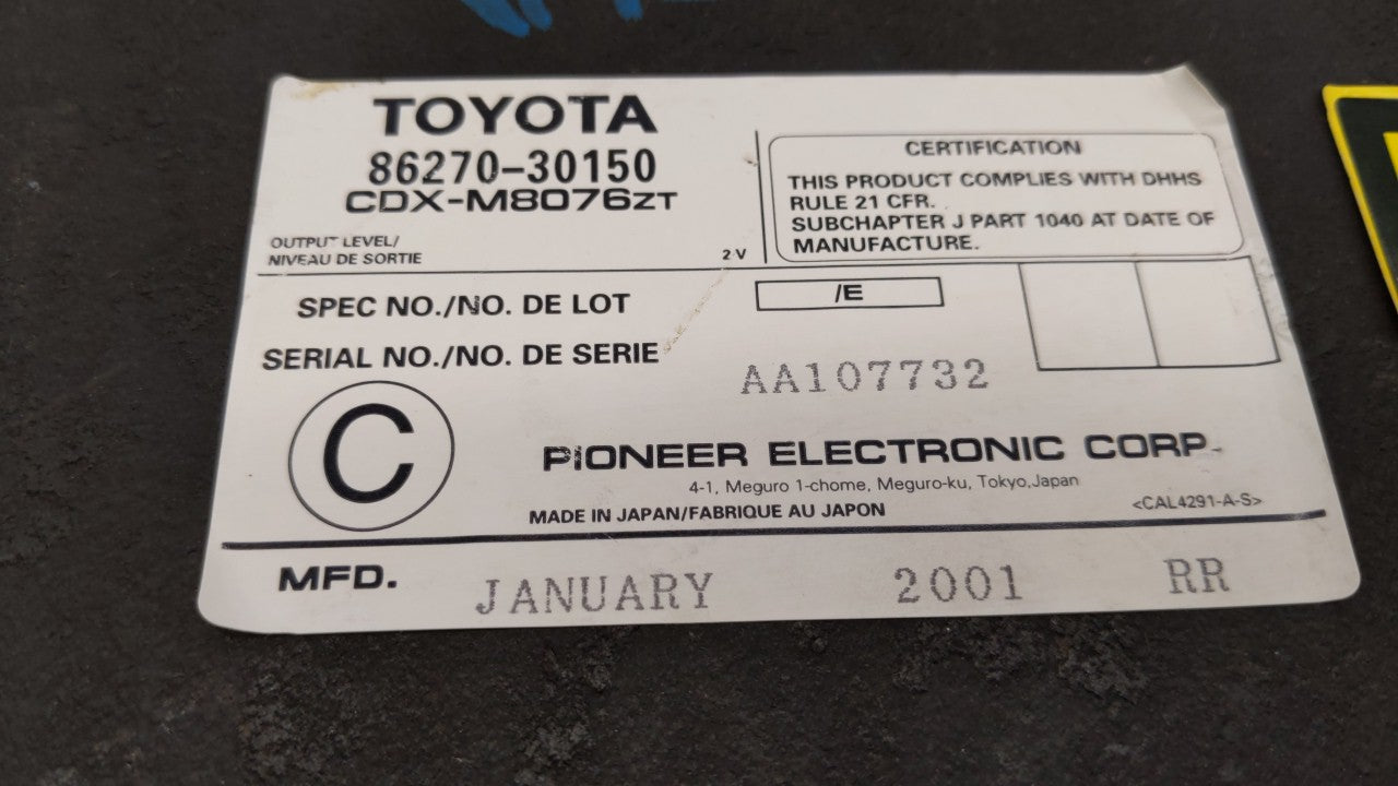2001-2002 Lexus Gs430 Am Fm Cd Player Radio Receiver - Oemusedautoparts1.com