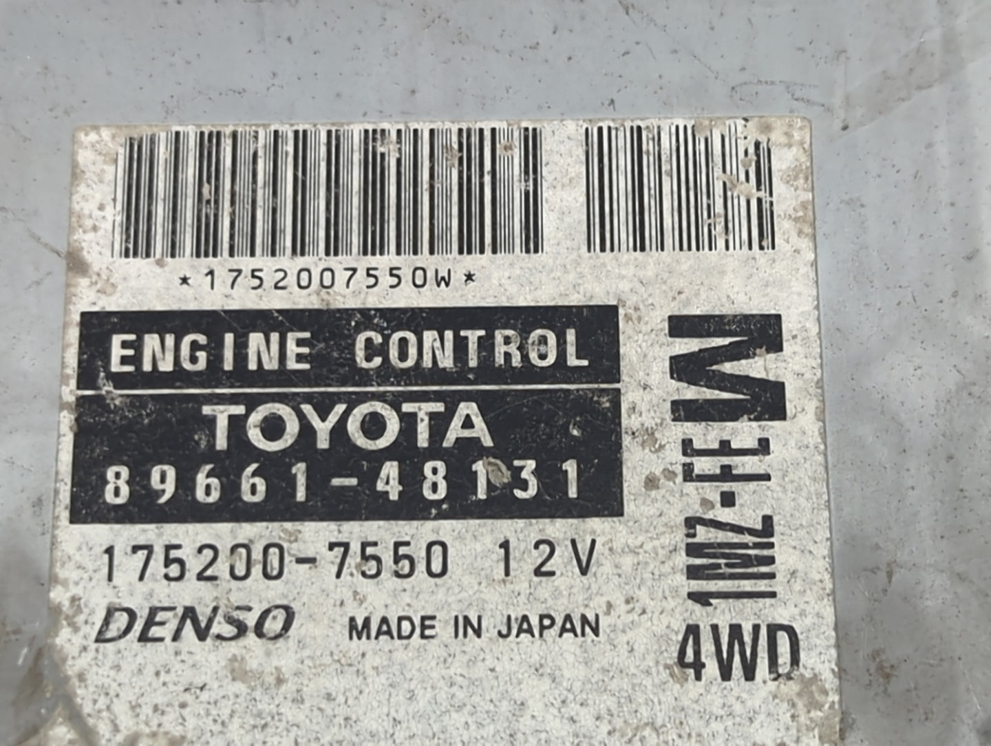 2001 Lexus Rx300 PCM Engine Control Computer ECU ECM PCU OEM P/N:89661-48131 175200-7550 Fits OEM Used Auto Parts - Oemuseda
