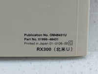 2001 Lexus Rx300 Owners Manual Book Guide OEM Used Auto Parts - Oemusedautoparts1.com