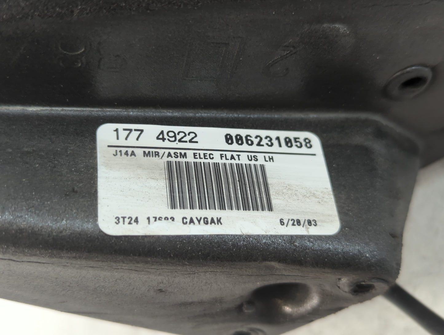 2001-2005 Mazda Tribute Driver Left Side View Manual Door Mirror Black - Oemusedautoparts1.com