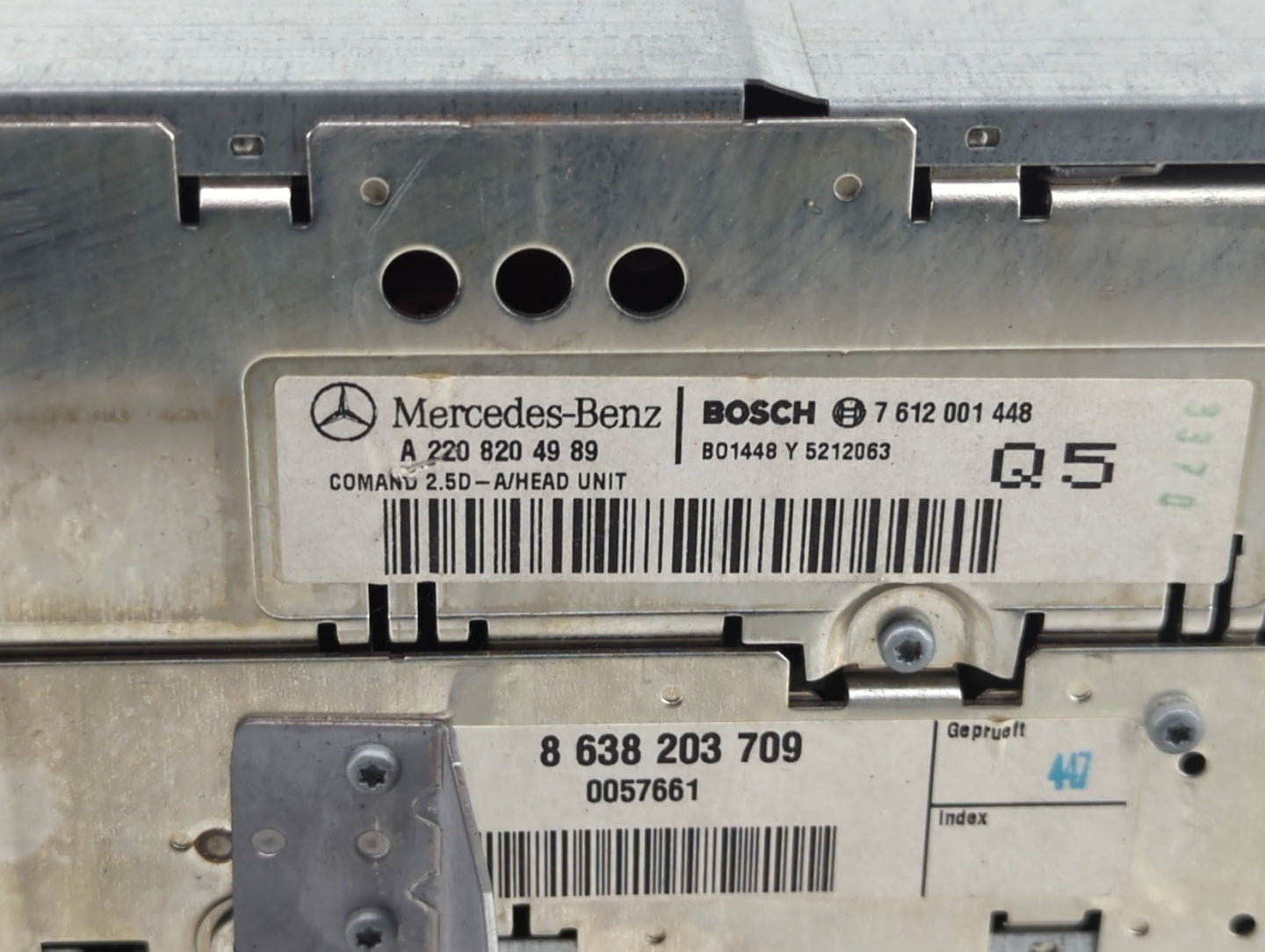 2001-2002 Mercedes-Benz S430 Radio AM FM Cd Player Receiver Replacement P/N:A2208204989 Fits Fits 2000 2001 2002 OEM Used Au
