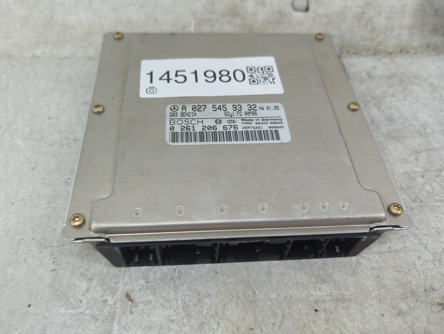2001-2002 Mercedes-Benz Slk PCM Engine Control Computer ECU ECM PCU OEM P/N:A0275459332 0261206676 Fits Fits 2001 2002 OEM U