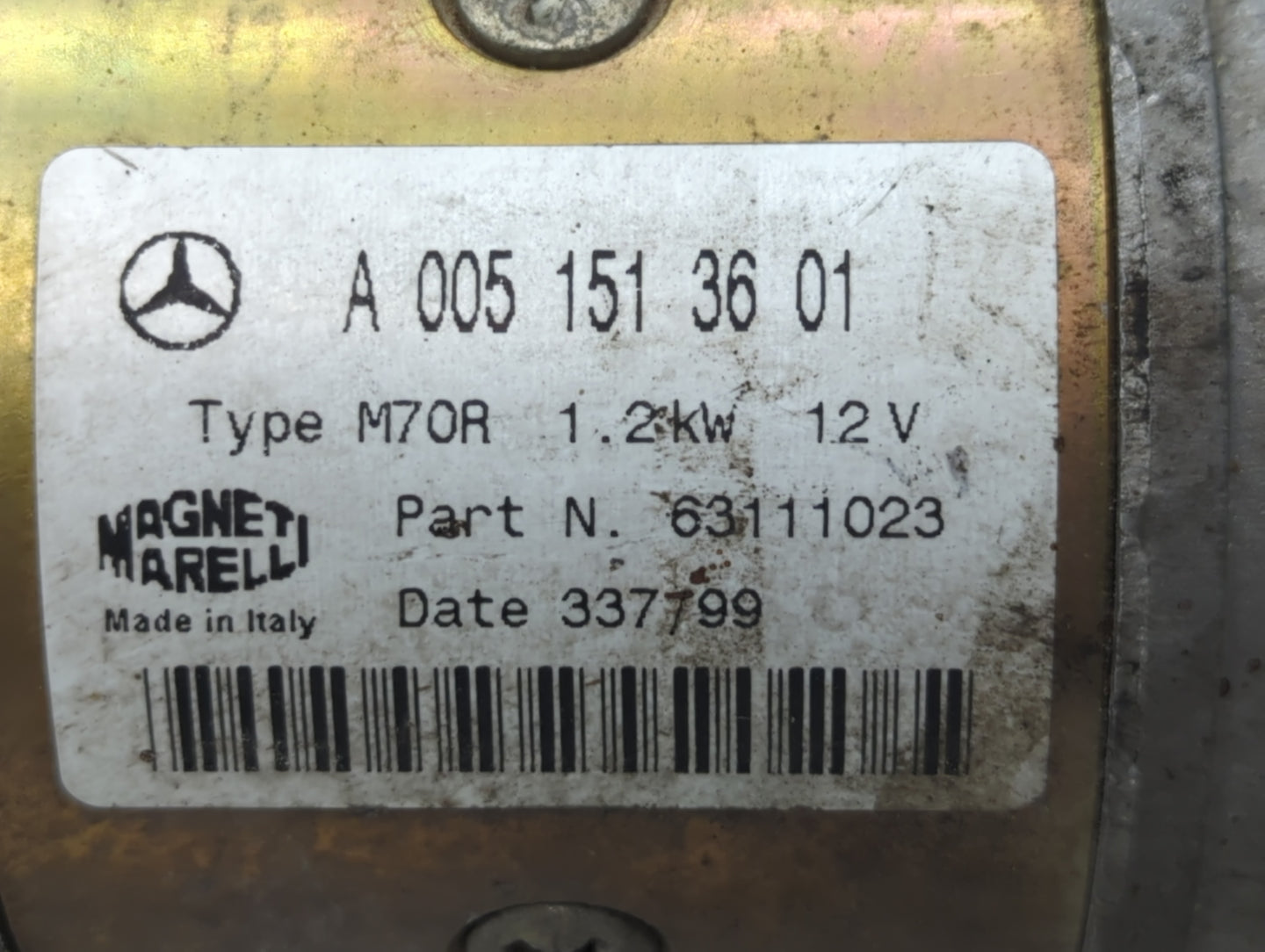 1997-2004 Mercedes-Benz Slk230 Car Starter Motor Solenoid OEM P/N:A 005 151 36 01 Fits OEM Used Auto Parts - Oemusedautopart