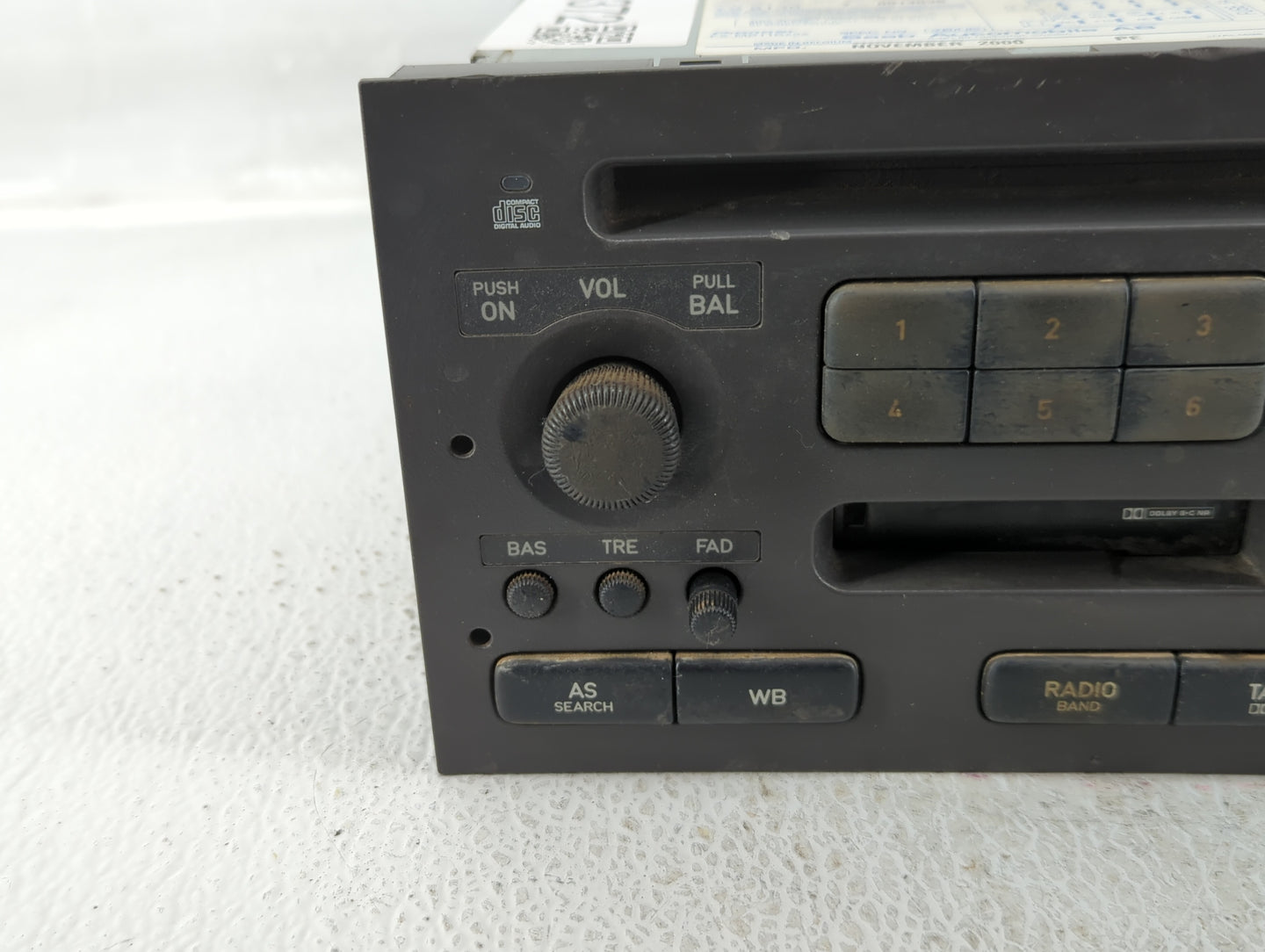 2001 Saab 9-5 Am Fm Cd Player Radio Receiver - Oemusedautoparts1.com