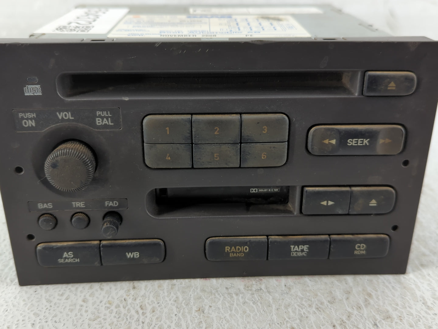2001 Saab 9-5 Am Fm Cd Player Radio Receiver - Oemusedautoparts1.com