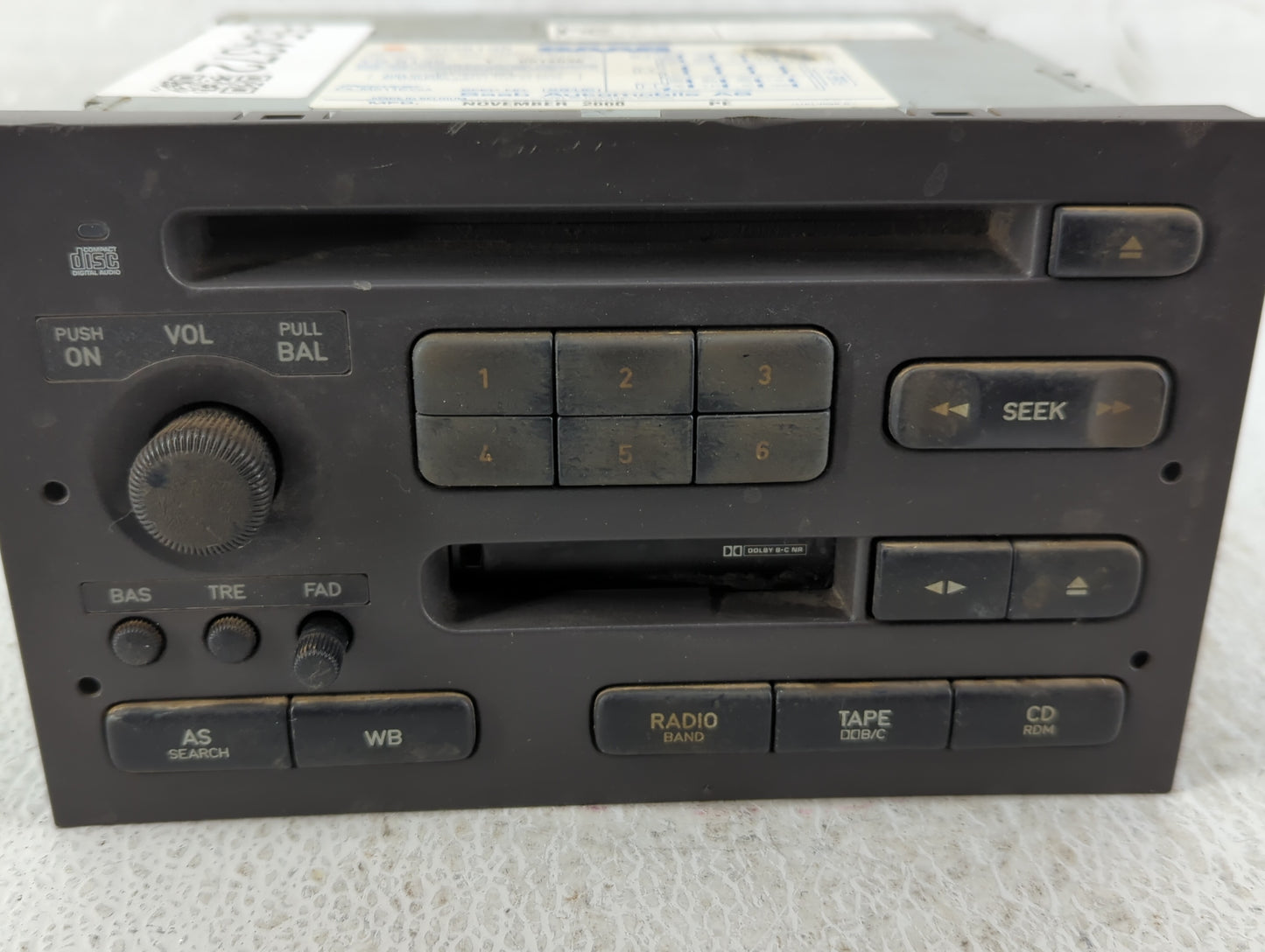 2001 Saab 9-5 Am Fm Cd Player Radio Receiver - Oemusedautoparts1.com