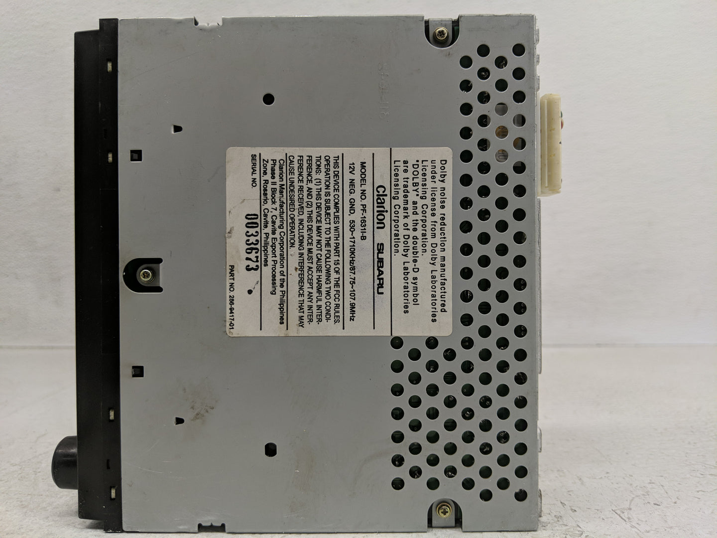 2001 Subaru Legacy Radio AM FM Cd Player Receiver Replacement P/N:286-9417-01 Fits OEM Used Auto Parts - Oemusedautoparts1.c
