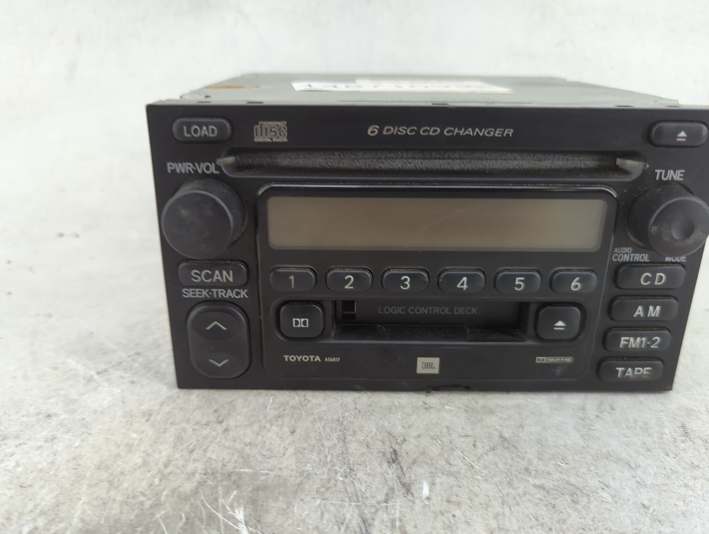 2001 Toyota Camry Radio AM FM Cd Player Receiver Replacement P/N:A56817 Fits Fits 2002 2003 OEM Used Auto Parts - Oemusedaut