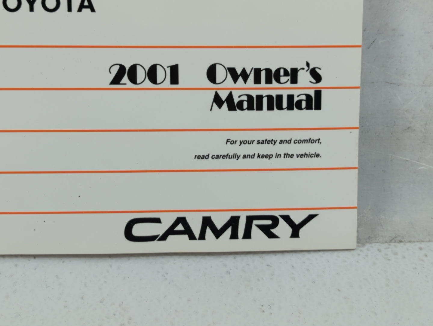 2001 Toyota Camry Owners Manual Book Guide P/N:01999-33528 OEM Used Auto Parts - Oemusedautoparts1.com