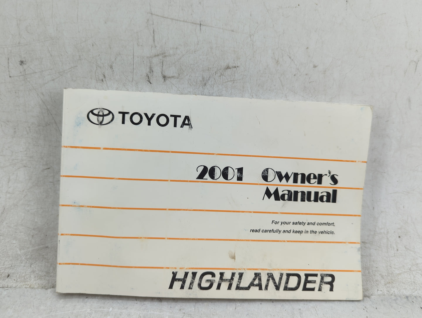 2001 Toyota Highlander Owners Manual Book Guide P/N:0M48415U 01999-48415 OEM Used Auto Parts - Oemusedautoparts1.com