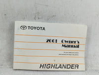 2001 Toyota Highlander Owners Manual Book Guide P/N:0M48415U 01999-48415 OEM Used Auto Parts - Oemusedautoparts1.com