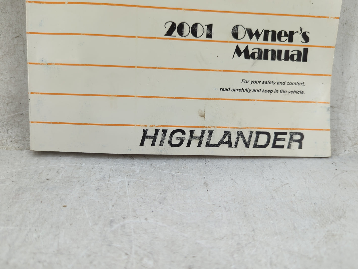 2001 Toyota Highlander Owners Manual Book Guide P/N:0M48415U 01999-48415 OEM Used Auto Parts - Oemusedautoparts1.com