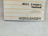 2001 Toyota Highlander Owners Manual Book Guide P/N:0M48415U 01999-48415 OEM Used Auto Parts - Oemusedautoparts1.com