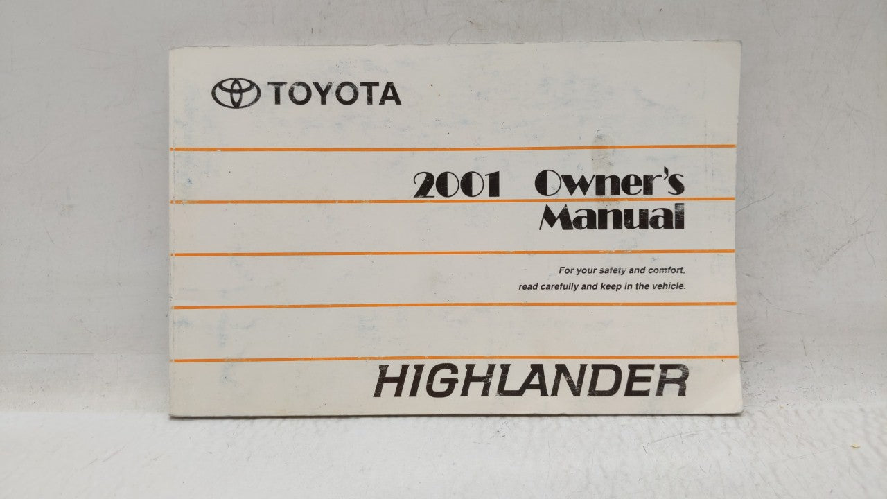 2001 Toyota Highlander Owners Manual Book Guide OEM Used Auto Parts - Oemusedautoparts1.com