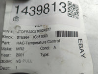 2001 Toyota Mr2 Climate Control Module Temperature AC/Heater Replacement Fits OEM Used Auto Parts - Oemusedautoparts1.com