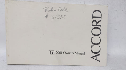 2001 Honda Accord Owners Manual Book Guide OEM Used Auto Parts - Oemusedautoparts1.com