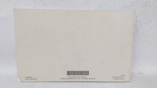 2001 Honda Accord Owners Manual Book Guide OEM Used Auto Parts
