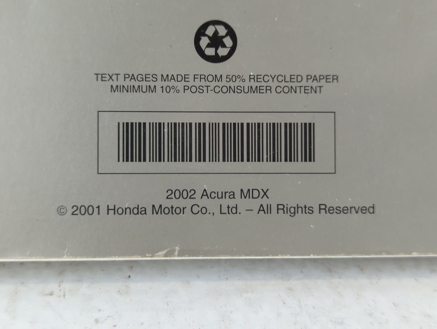 2002 Acura Mdx Owners Manual Book Guide P/N:31S3V610 00X31-S3V-6102 OEM Used Auto Parts - Oemusedautoparts1.com