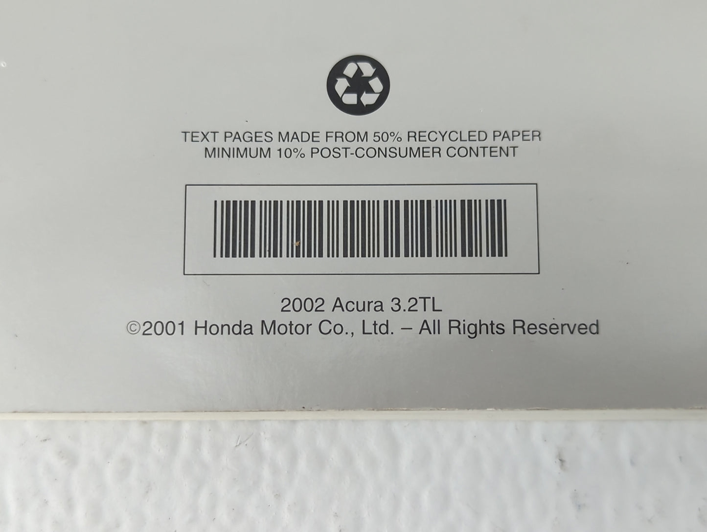 2002 Acura Tl Owners Manual Book Guide OEM Used Auto Parts - Oemusedautoparts1.com